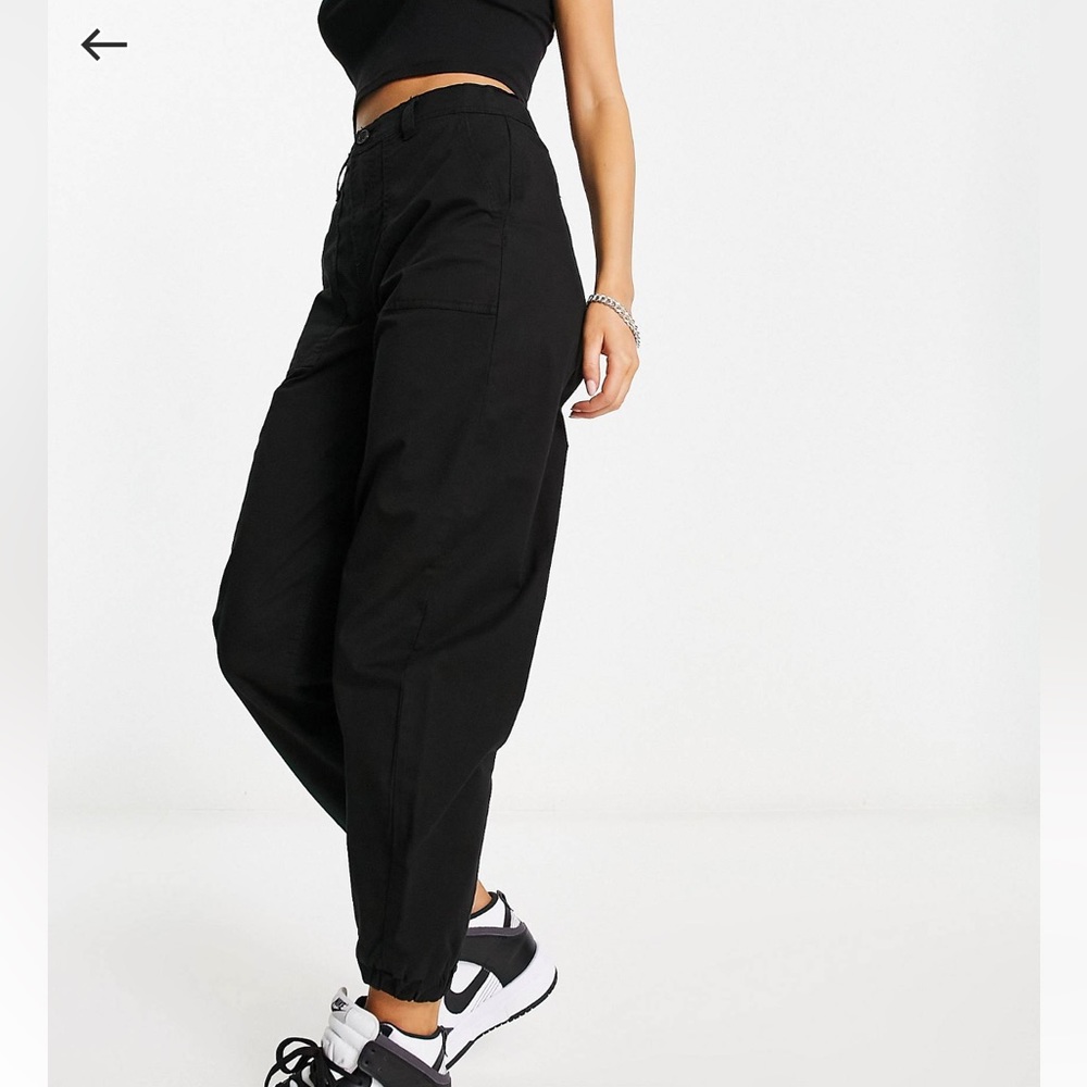 Noisy May Elasticated Cuff Cargo Pants In Black - image 1